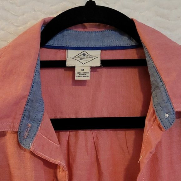 St. Johns Bay Women's pinstripe button down Size M - Picture 2 of 3